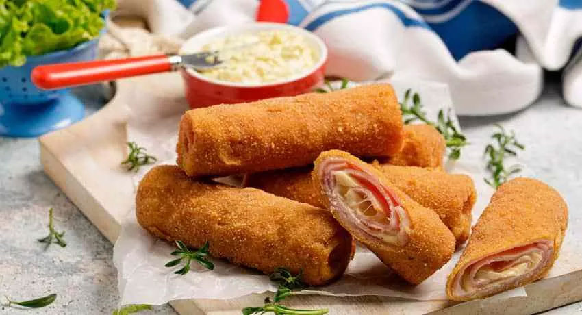 Rollitos de jamón y queso